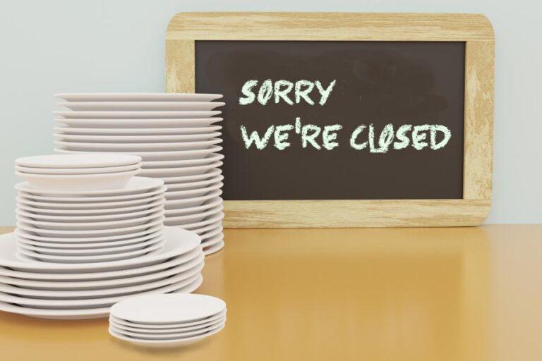 Messaggio di chiusura ristorante